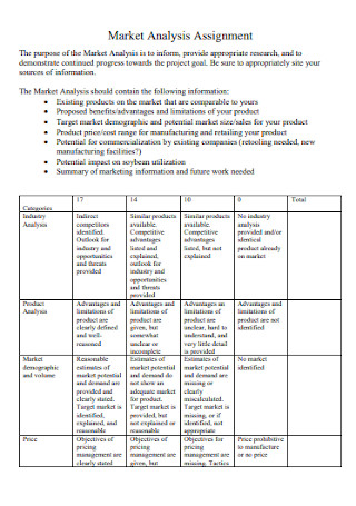 Market Analysis Assignment