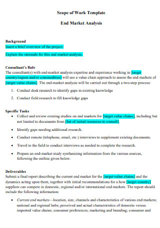 Market Work ANalysis Template