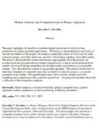 Project Market Analysis Template