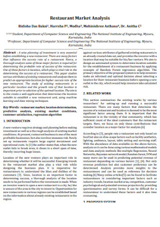 Restaurant Market Analysis