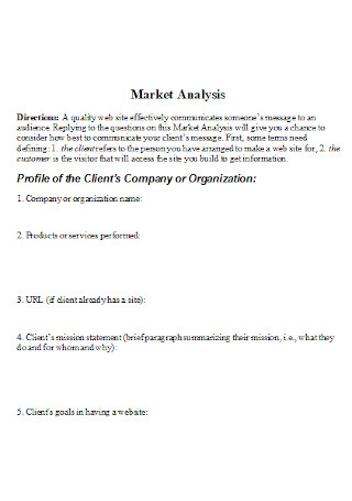 Standard Market Analysis Template