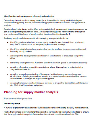 Supply Market Analysis Template