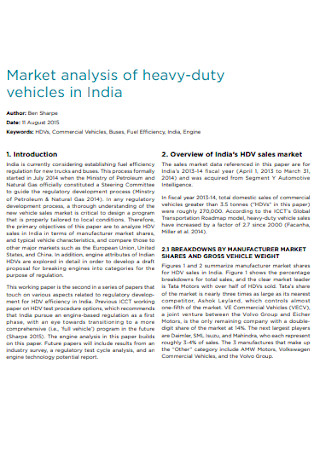 Vehicles Market Analysis Tewmplate