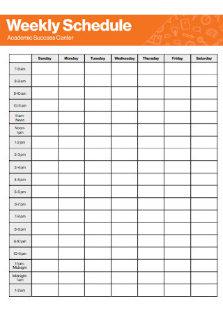 Academic Weekly Schedule