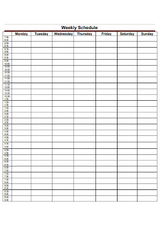 Weekly Learning Schedule Template