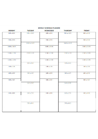 Weekly Shedule Planner Template