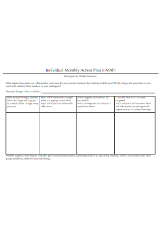 Individual Monthly Action Plan