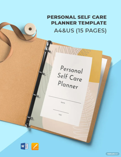 Personal Self Care Planner Template