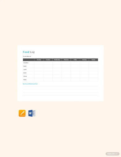 Food Log Template