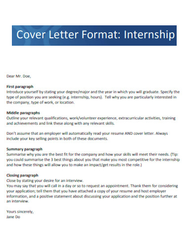 Sample Cover Letter for Internship - 18+ IN in PDF | MS Word | Google ...