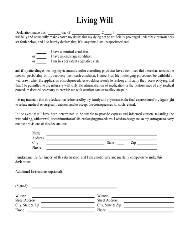 Printable Will Forms