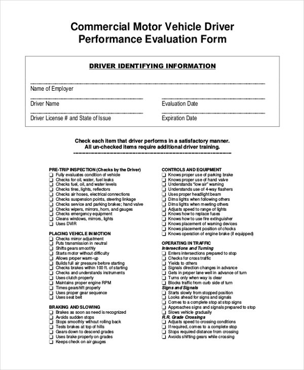 commercial vehicle appraisal form