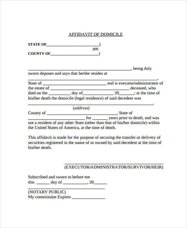 Affidavit Of Domicile Ny Form Fill Out And Sign Print - vrogue.co