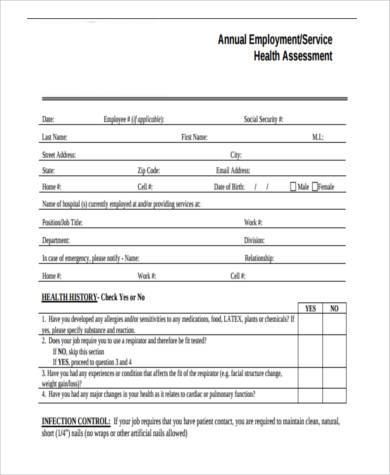 Printable Employee Health Assessment Form Fill Online Printable - Vrogue