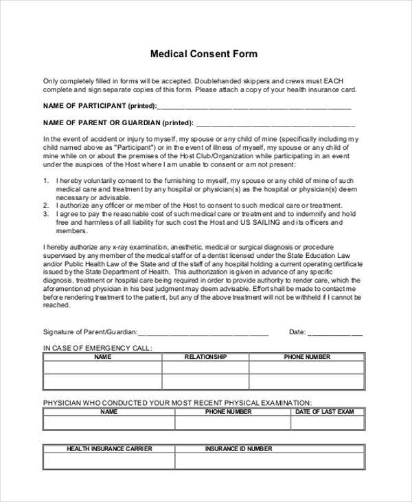 FREE 8+ Medical Consent Sample Forms in PDF | MS Word | Excel