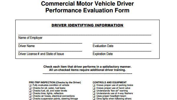 Truck Driver Evaluation Form Pdf Fill Out And Sign Printable Pdf Hot ...