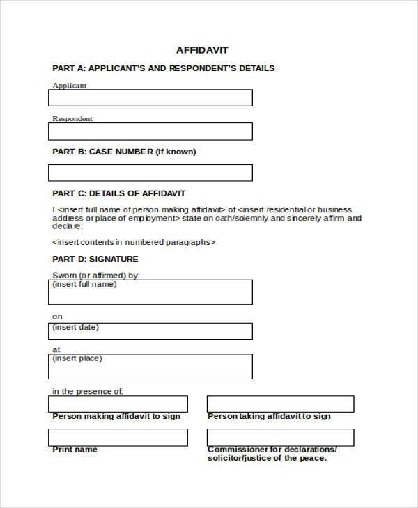 Affidavit Form Templates Ms Word Microsoft Word Excel Templates Images