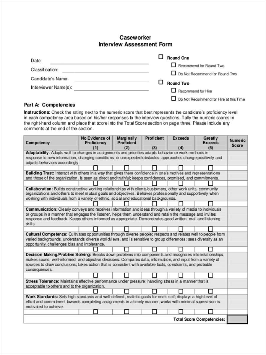 interview evaluatin feedback1