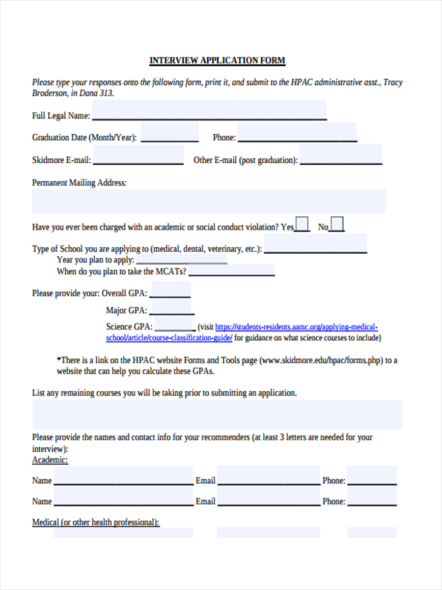 sample interview application