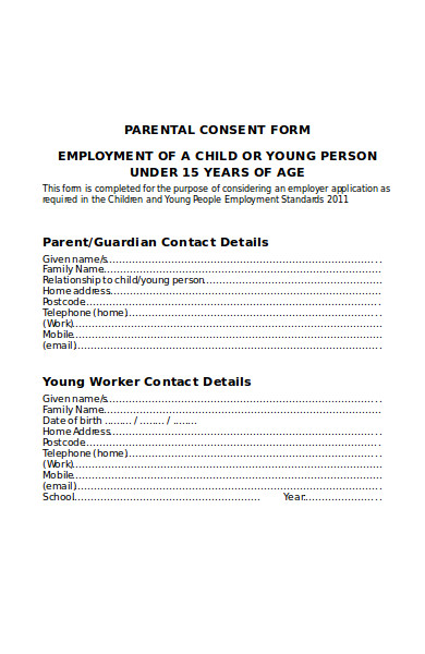 simple parental consent form