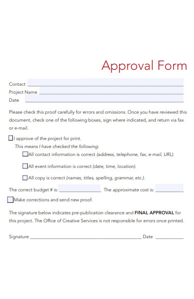 basic approval form