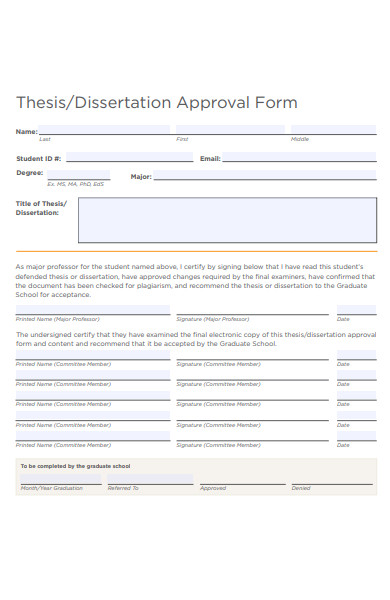 dissertation approval form