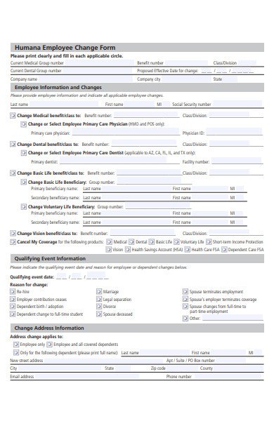 employee change form