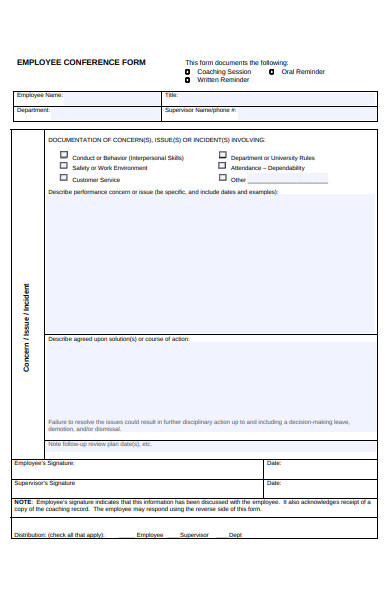 employee conference form