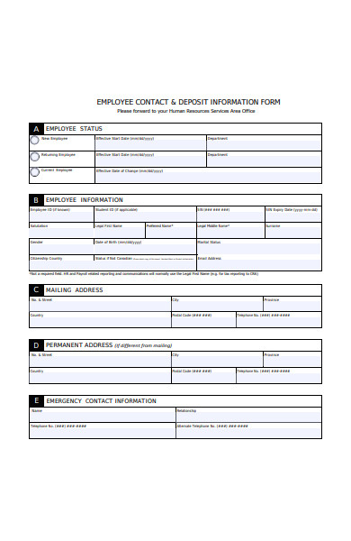 employee contact form