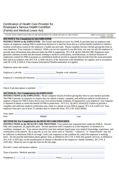 employee health care form