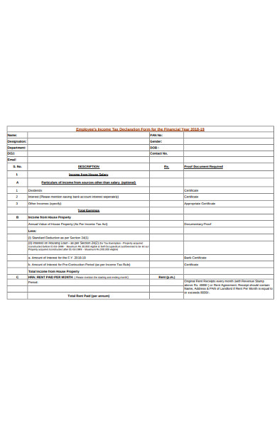 employee income tax declaration form