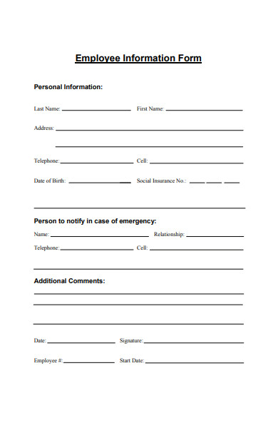 employee information form