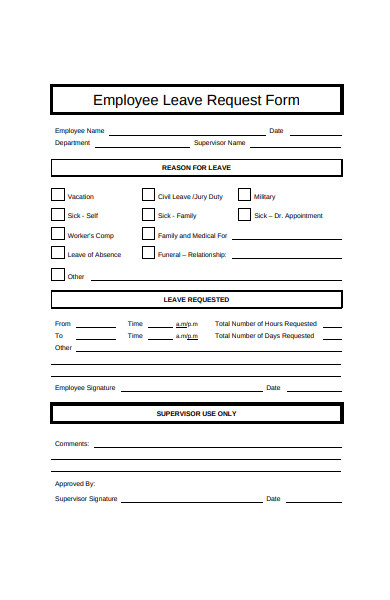 employee leave request form