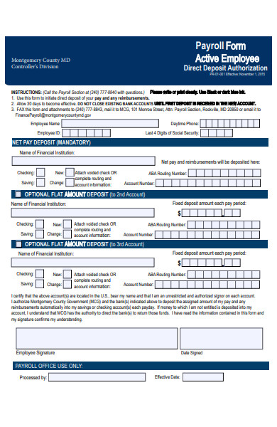 employee payroll form