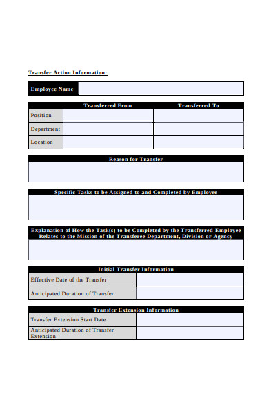 employee transfer form