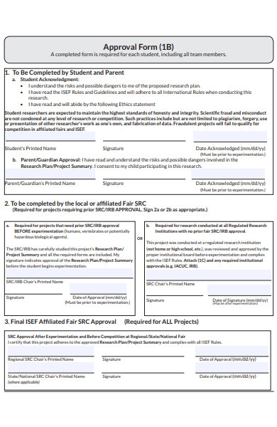 formal approval form