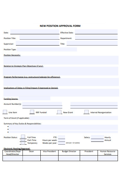 new position approval form