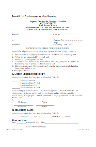 civil action form