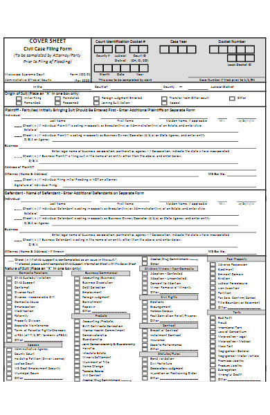 civil case filing form