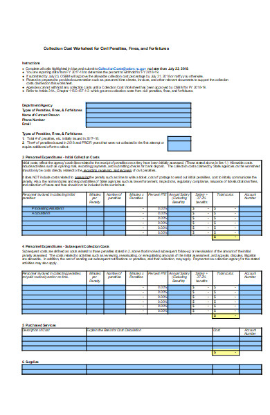 civil penalties and fines form