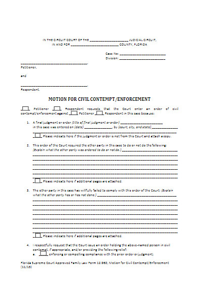 motion for civil contempt form