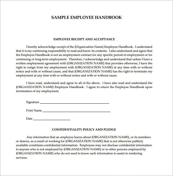 employee handbook example