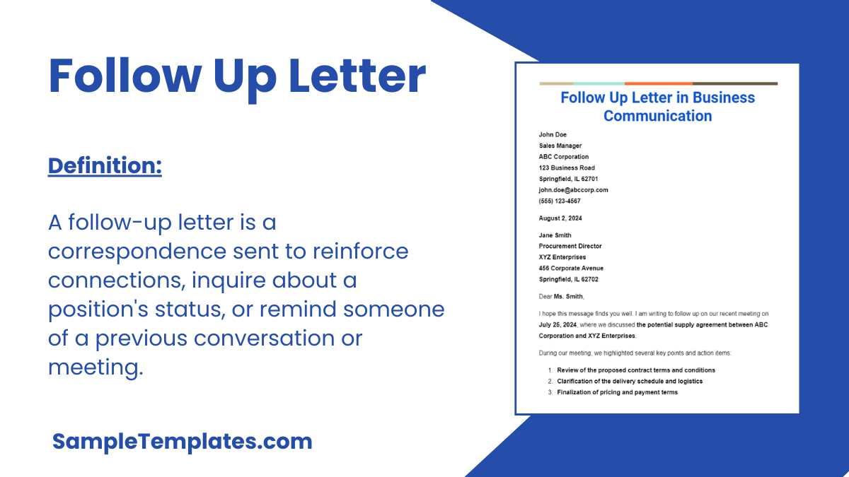 Follow Up Letter