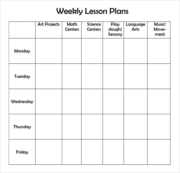 Free Printable Lesson Plan Template Weekly - Free Printable Templates