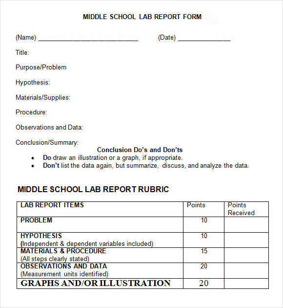 sample lab report