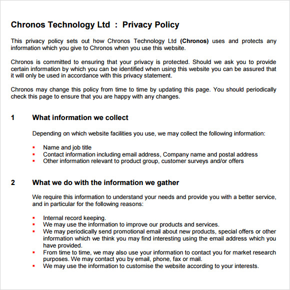 privacy policy download