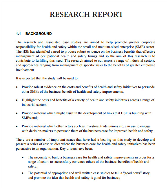 example of a research report format