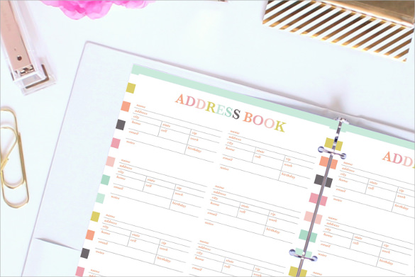 address book templates