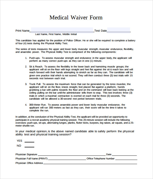 Health Insurance Waiver Form Template