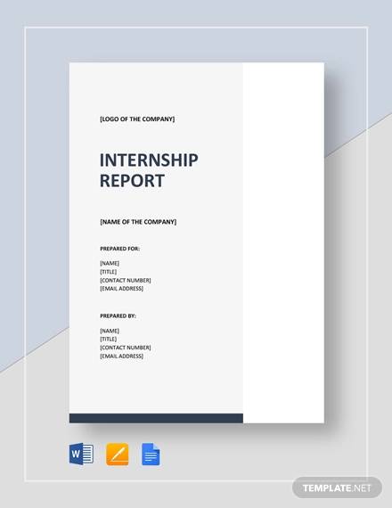 internship report sample